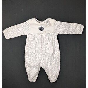 Vintage Baby Dior Polka Dot Footie Romper NWOT Monogram Logo 6-9 Months USA NWOT